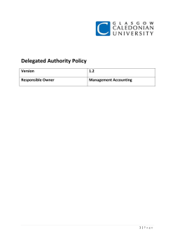 Delegated Authority Policy - Glasgow Caledonian University
