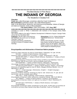 Best Books in Print about the Indians of Georgia
