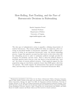 Slow-Rolling, Fast-Tracking, and the Pace of Bureaucratic Decisions