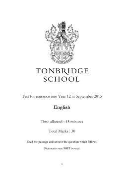 English Year 12 - Tonbridge School