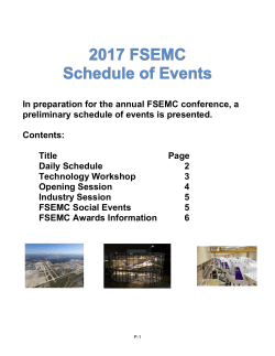 2017 FSEMC Schedule of Events