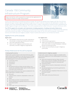 Canada 150 Community Infrastructure Program