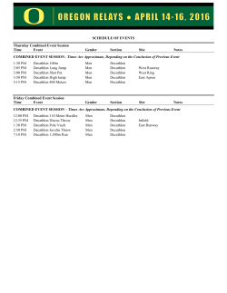 the Oregon Relays schedule