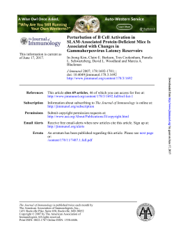 Gammaherpesvirus Latency Reservoirs Associated with Changes in