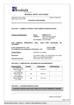 MATERIAL SAFETY DATA SHEET