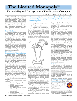 Patentability and Infringement
