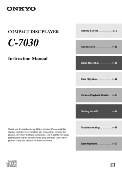 En COMPACT DISC PLAYER C-7030 Instruction Manual
