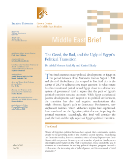The Good, the Bad, and the Ugly of Egypt`s Political Transition