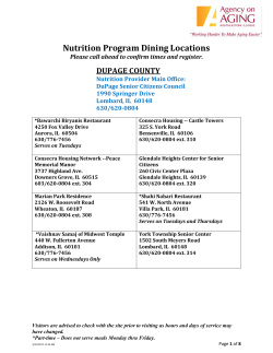 Nutrition Program Dining Locations