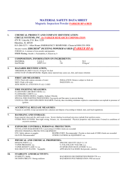 MATERIAL SAFETY DATA SHEET Magnetic Inspection Powder