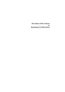 The Nature of the Contract in Reasoning of Civilian Jurists