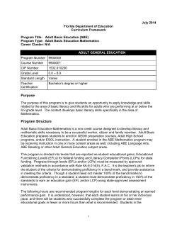 Adult Basic Education (ABE) Mathematics