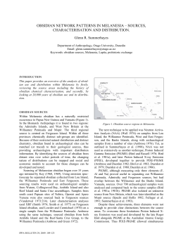 OBSIDIAN NETWORK PATTERNS IN MELANESIA &ndash; SOURCES