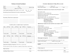 Petition to Extend Enrollment