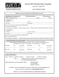 RNA Membership Form - Regent Neighborhood Association
