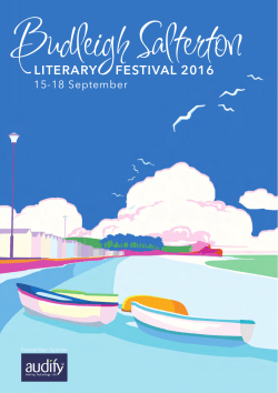 Festival Brochure - Budleigh Salterton Literary Festival