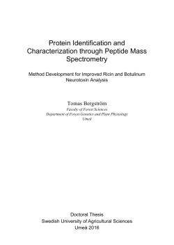 Protein Identification and Characterization through Peptide Mass
