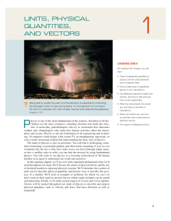 UNITS, PHYSICAL QUANTITIES, AND VECTORS