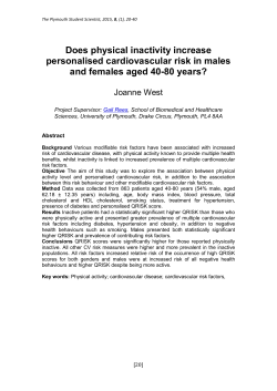 Does Physical Inactivity Increase Personalised Cardiovascular Risk