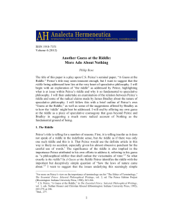 Another Guess at the Riddle: More Ado About Nothing