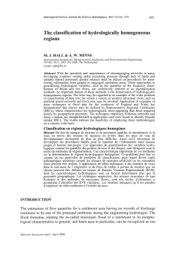 The classification of hydrologically homogeneous regions