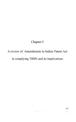 Chapter-5 A review of Amendments in Indian Patent