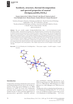 Synthesis, structure, thermal decomposition and spectral properties