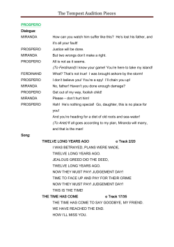 The Tempest Audition Pieces