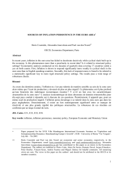 1 SOURCES OF INFLATION PERSISTENCE IN