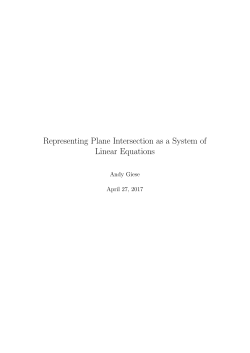 Representing Plane Intersection as a System of Linear Equations