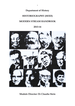 Department of History HISTORIOGRAPHY (HI323)