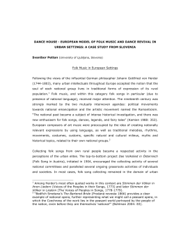 EUROPEAN MODEL OF FOLK MUSIC AND DANCE REVIVAL IN