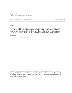 Review of In the Garden: Essays in Honor of Frances Hodgson