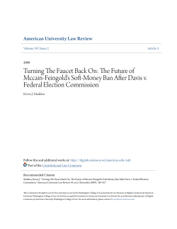 The Future of Mccain-Feingold`s Soft