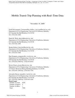 Mobile Transit Trip Planning with Real&ndash;Time Data