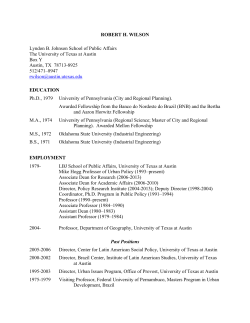 ROBERT H. WILSON Lyndon B. Johnson School of Public Affairs