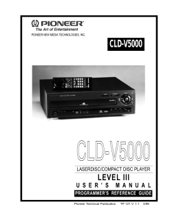 cld-v5000 level iii - Pioneer Electronics USA