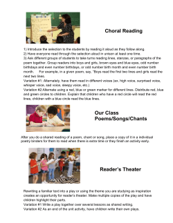 Choral Reading Our Class Poems/Songs/Chants Reader`s Theater