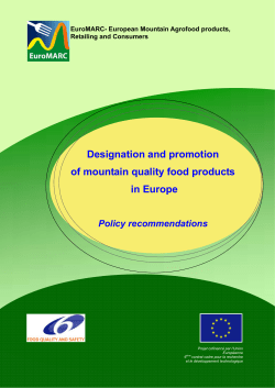 Designation and promotion of mountain quality food products in