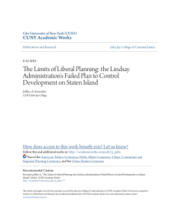 The Limits of Liberal Planning: the Lindsay Administration`s Failed