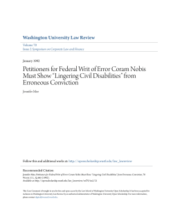 Petitioners for Federal Writ of Error Coram Nobis Must Show &acirc;