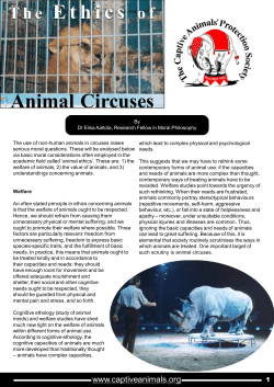 Ethics of animal circuses - Captive Animals` Protection Society