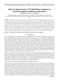 Effect of enhanced solar UVB (280-320nm) radiation on