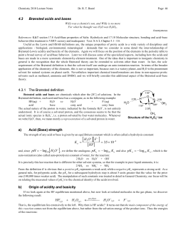 4.3 Br&oslash;nsted acids and bases 4.3.1 The Br&oslash;nsted definition a) Acid