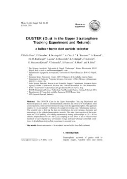 DUSTER (Dust in the Upper Stratosphere Tracking Experiment and