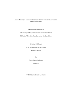 John F. Kennedy`s Address to the Greater Houston Ministerial