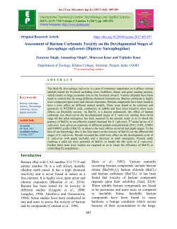 Assessment of Barium Carbonate Toxicity on the Developmental