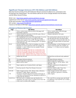 Significant Changes between APA 5th Edition and
