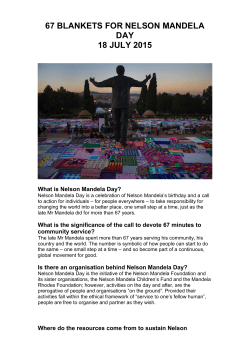 67 blankets for nelson mandela day 18 july 2015