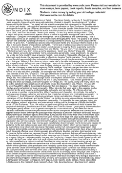 The Great Gatsby- Diction and Selection of Detail The Great